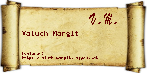Valuch Margit névjegykártya